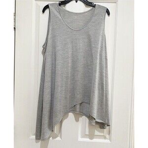 Eileen Fisher Silk Cotton Jersey Asymmetric Tank Top Women Plus Size 1X Gray EUC